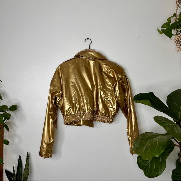 Vintage contempo casuals gold vinyl jacket - Picture 2 of 5